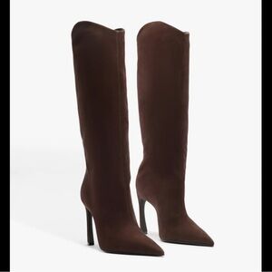 Schutz Maryana Sculpt Nubuck Heeled Tall Boots